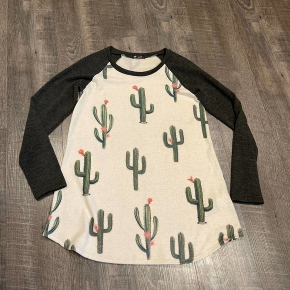 South western cactus print Fleece tunic top